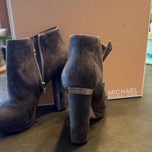 Michael Kors Charcoal Suede Ankle Booties